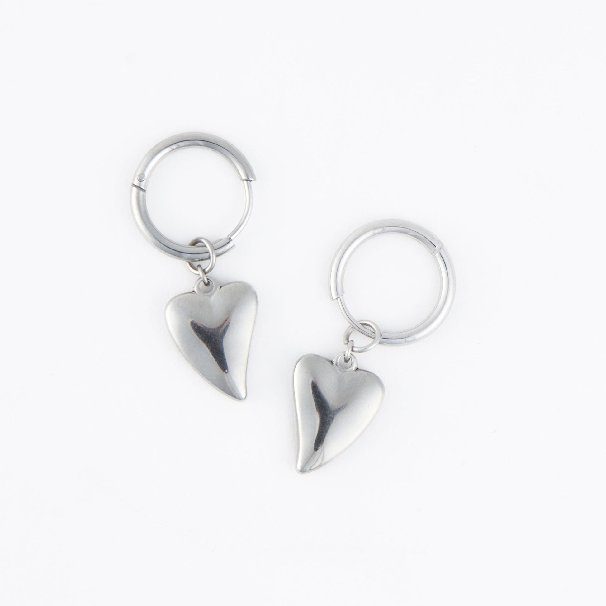 Narelle Waterproof Heart Charm Hoop Earrings