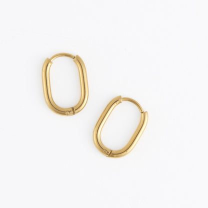 Narelle Waterproof Oval Huggie Hoop Earrings
