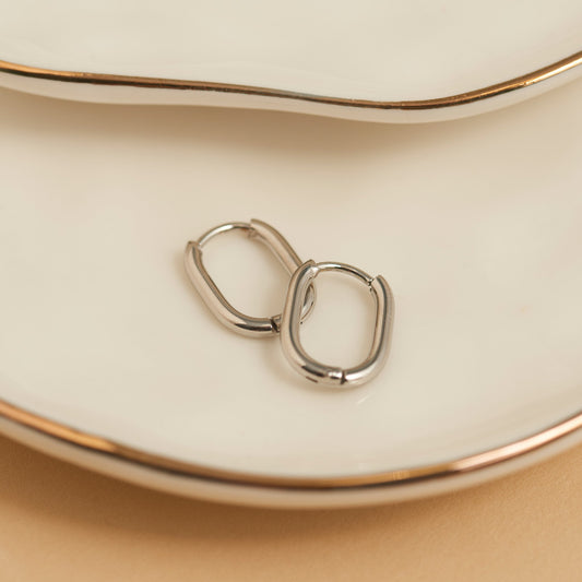 Narelle Waterproof Oval Huggie Hoop Earrings