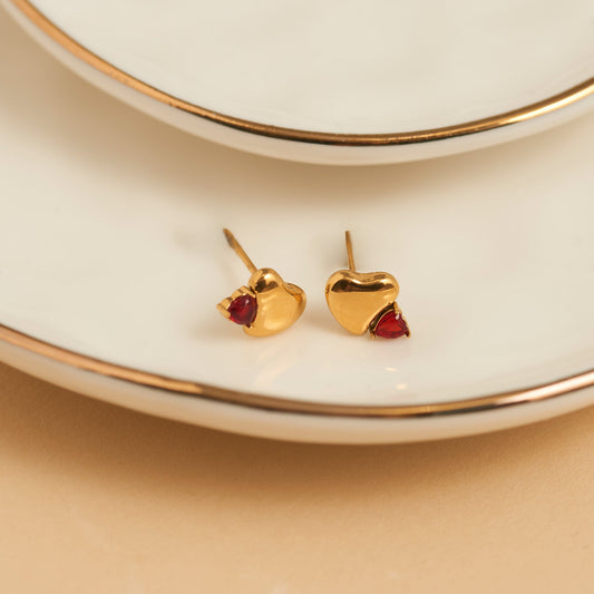 Narelle Waterproof Heart Stud Earrings