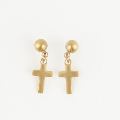 Narelle Waterproof Dangle Cross Stud Earrings