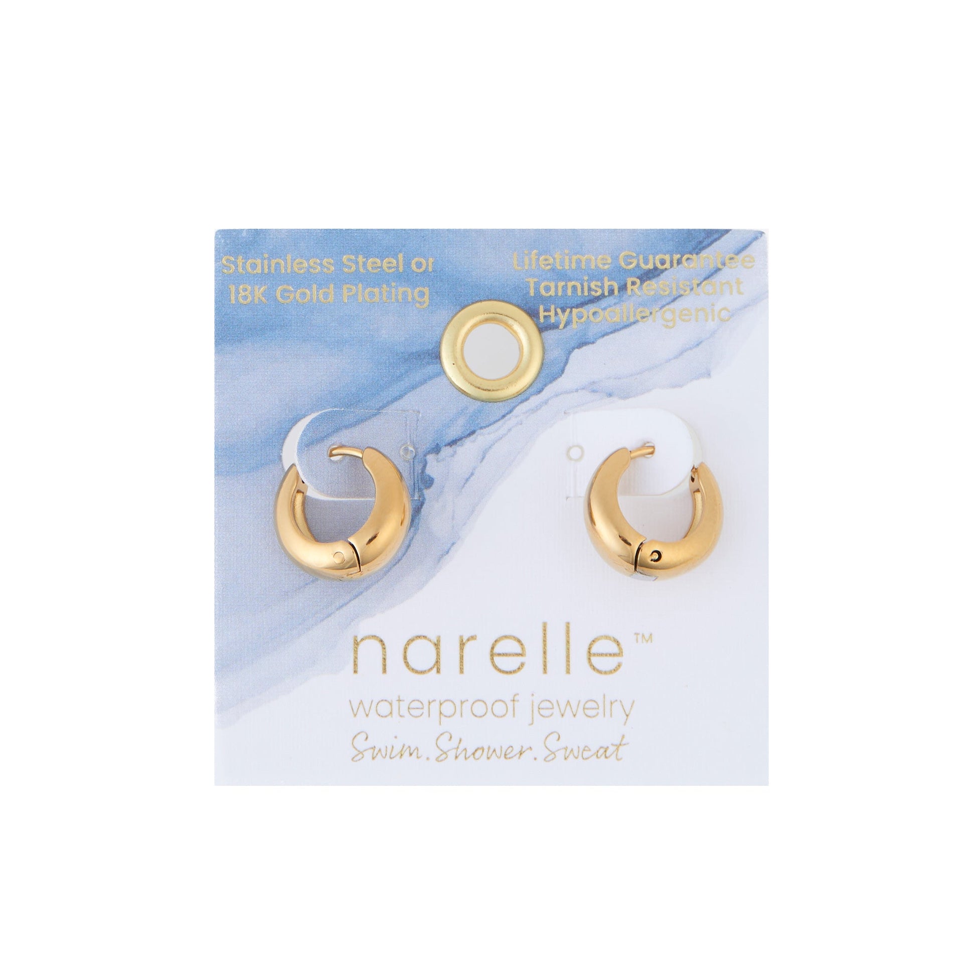 Narelle Waterproof Graduated Huggie Hoop Earrings