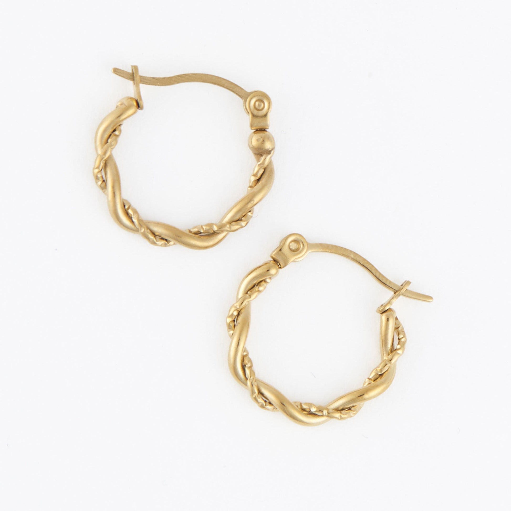 Narelle Waterproof Twisted Hoop Earrings