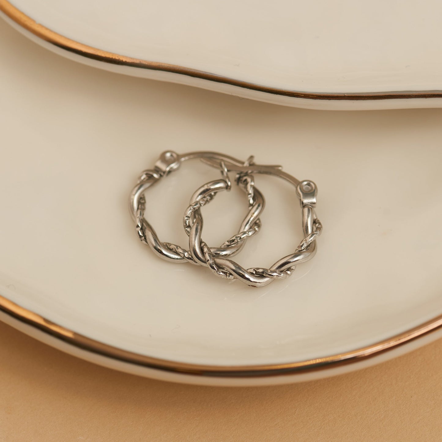 Narelle Waterproof Twisted Hoop Earrings
