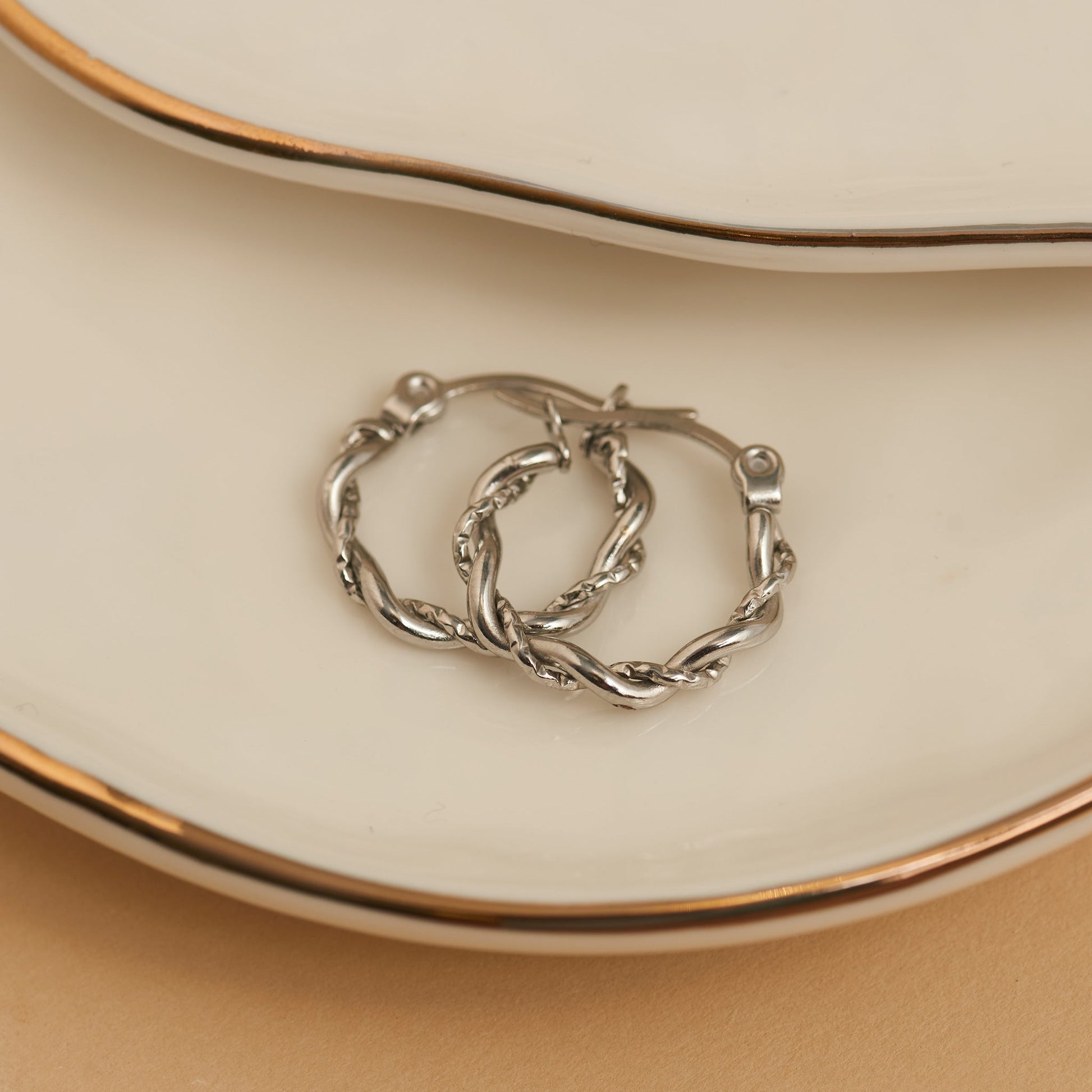 Narelle Waterproof Twisted Hoop Earrings
