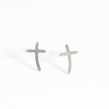 Narelle Waterproof Curved Cross Stud Earrings