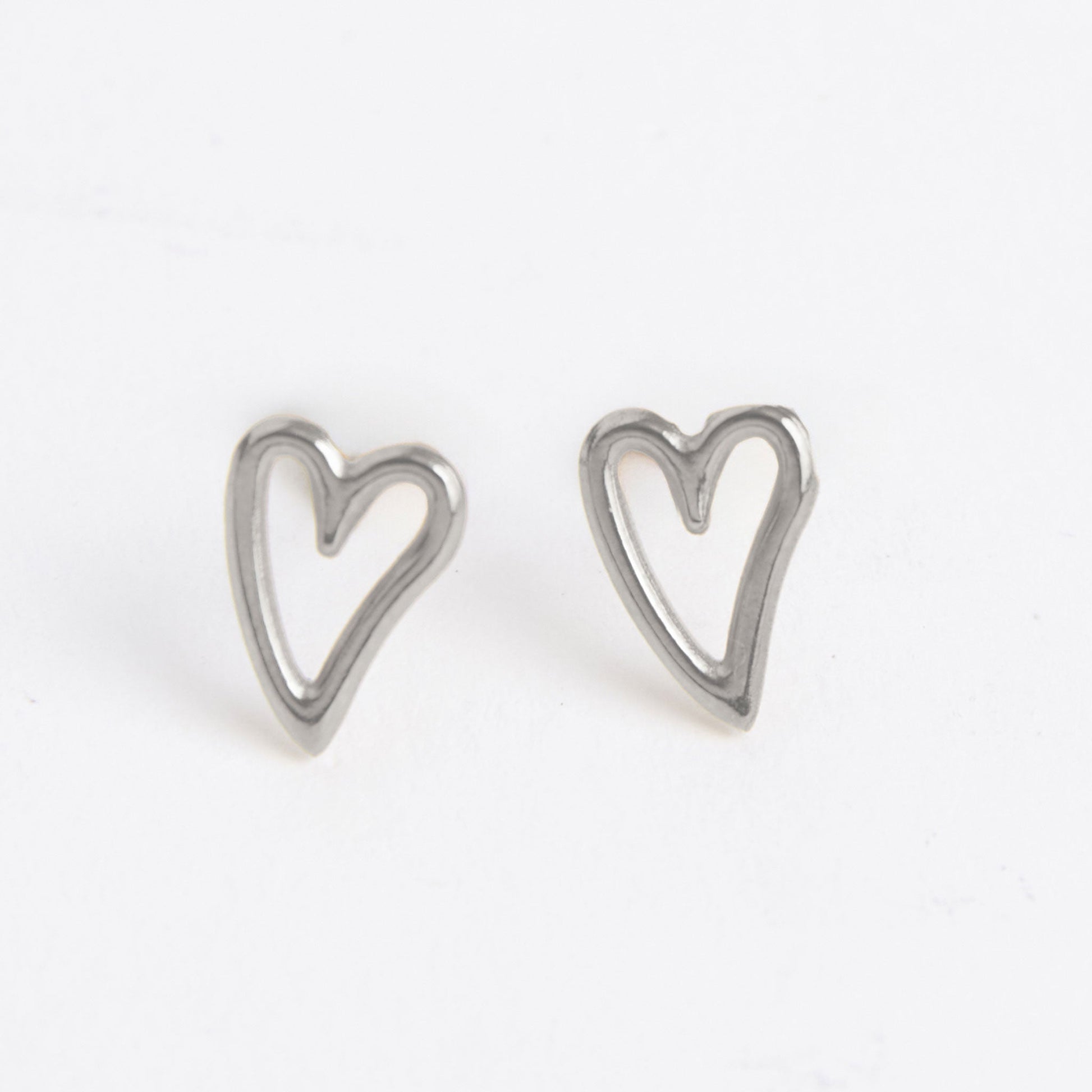 Narelle Waterproof Heart Outline Stud Earrings