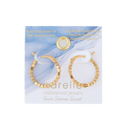 Narelle Waterproof Square Beaded Hoop Earrings