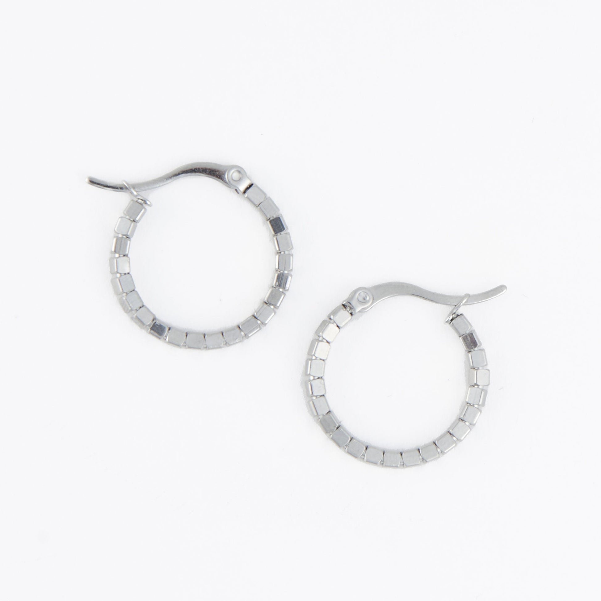 Narelle Waterproof Square Beaded Hoop Earrings
