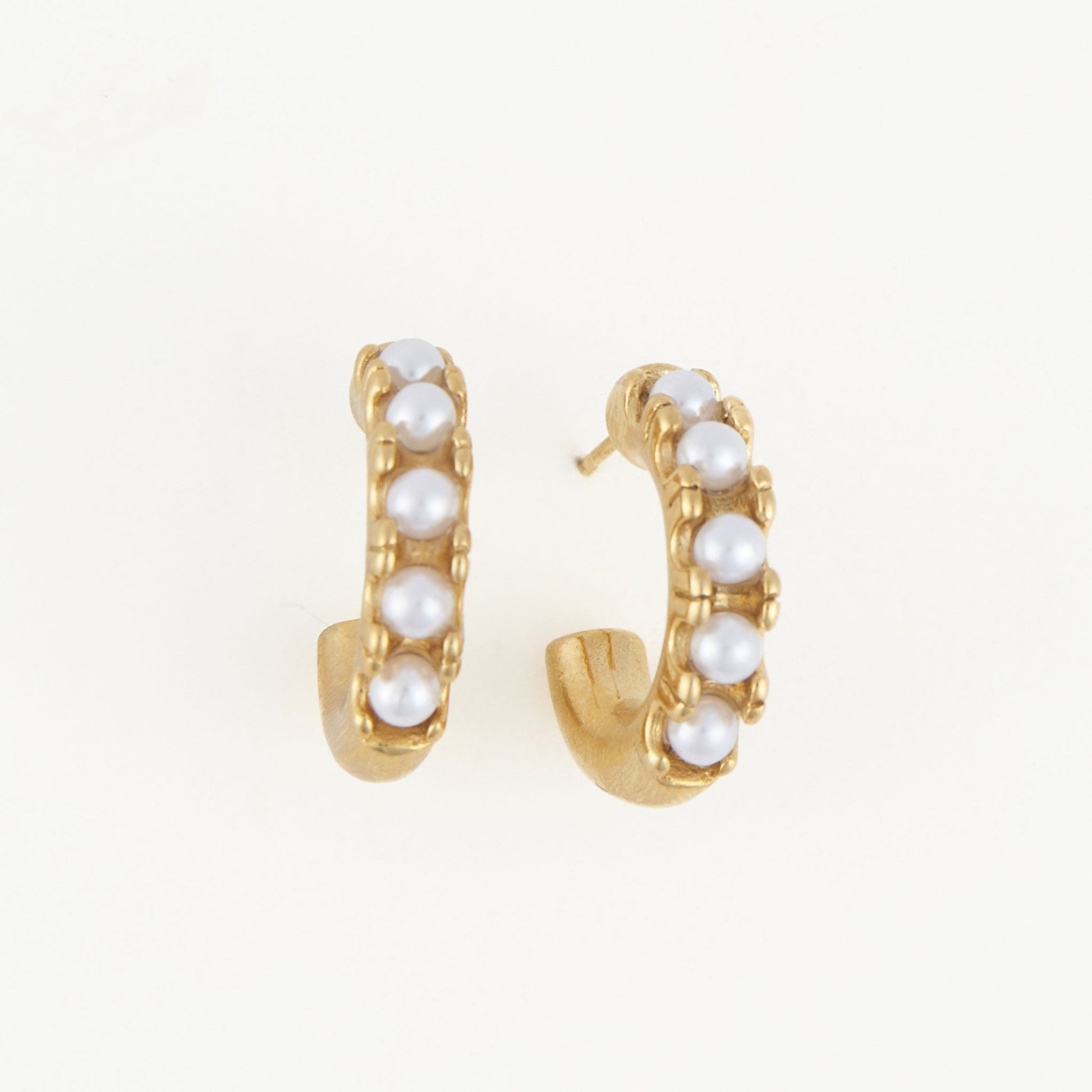 Narelle Waterproof Pearl C-Hoop Earrings