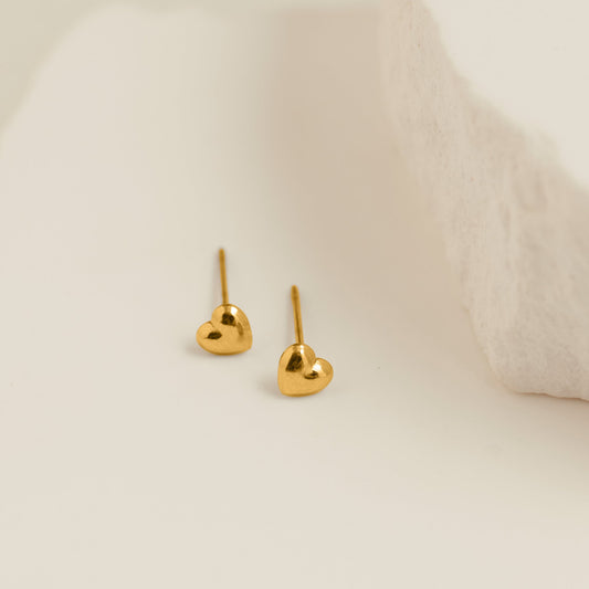 Narelle Waterproof Puffy Heart Stud Earrings