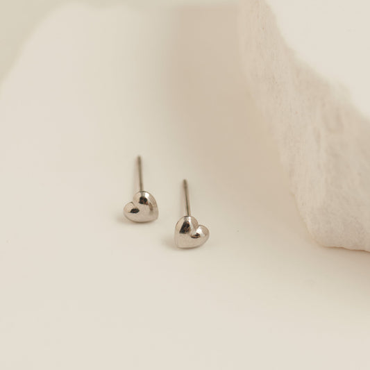 Narelle Waterproof Puffy Heart Stud Earrings