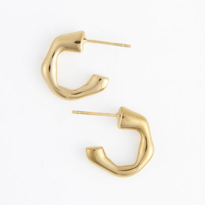 Narelle Waterproof Bamboo C-Hoop Earrings