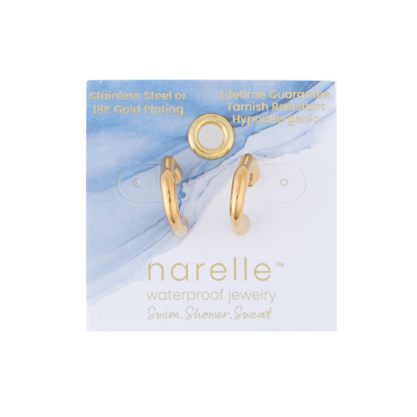 Narelle Waterproof Bamboo C-Hoop Earrings
