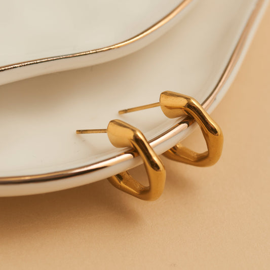 Narelle Waterproof Bamboo C-Hoop Earrings