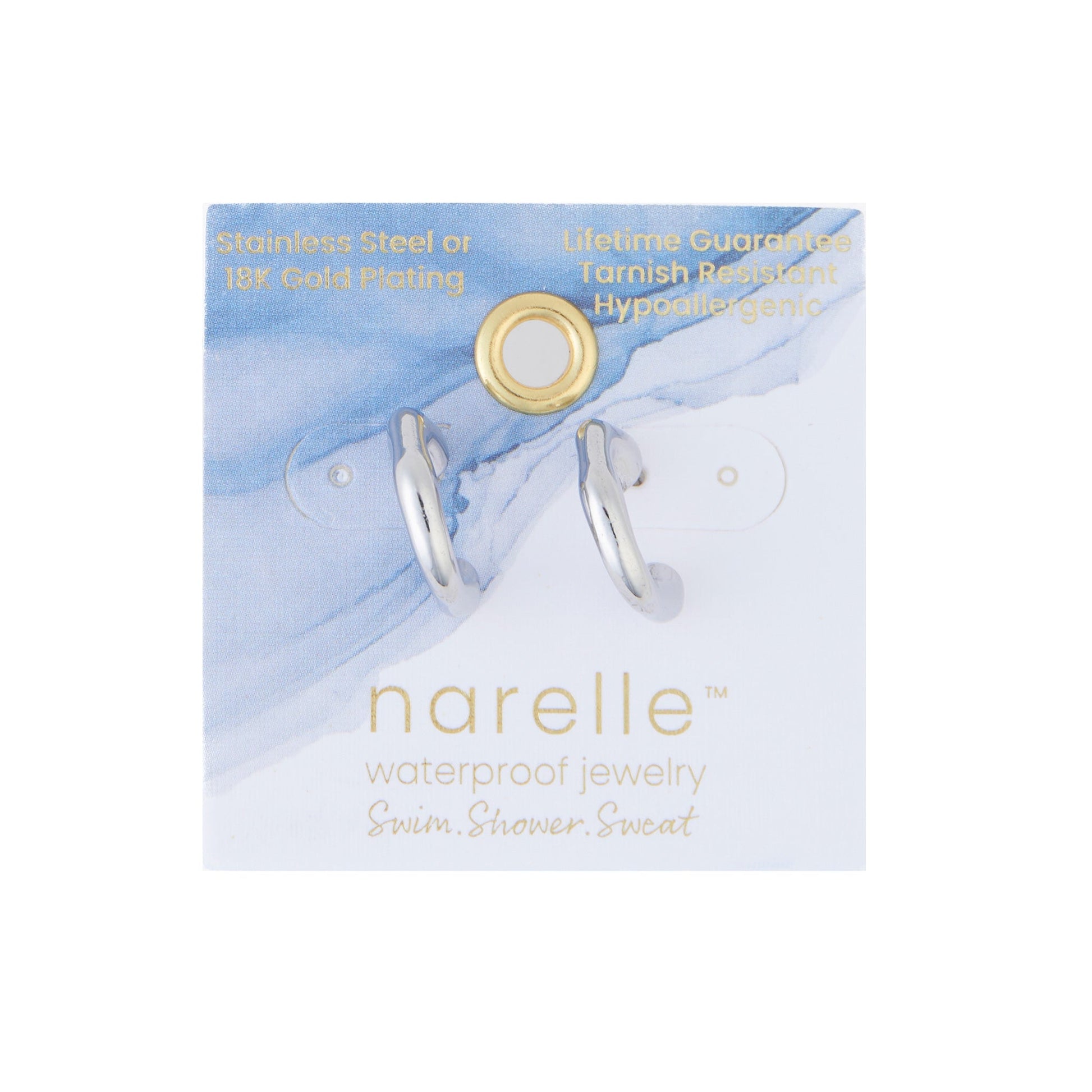 Narelle Waterproof Bamboo C-Hoop Earrings