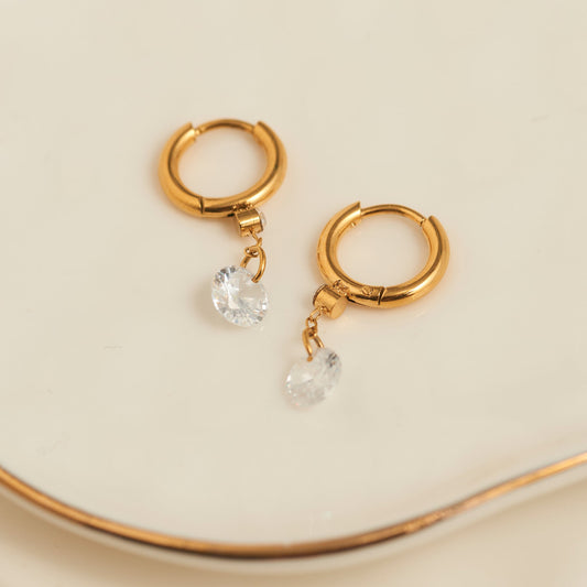 Narelle Waterproof Drop Huggie Hoop Earrings