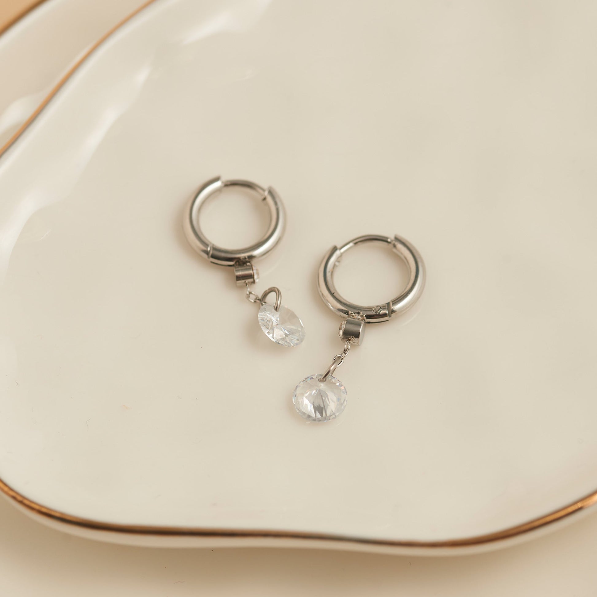 Narelle Waterproof Drop Huggie Hoop Earrings