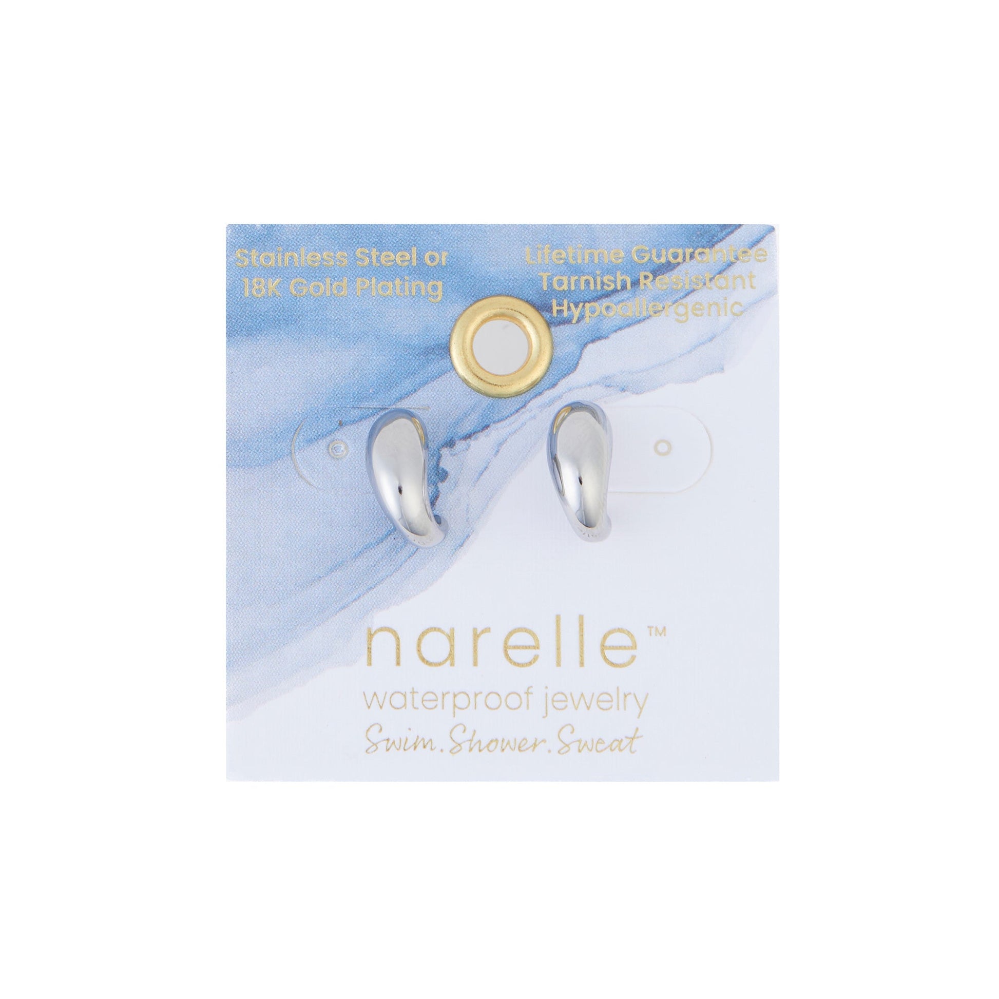 Narelle Waterproof Half Loop Hoop Earrings