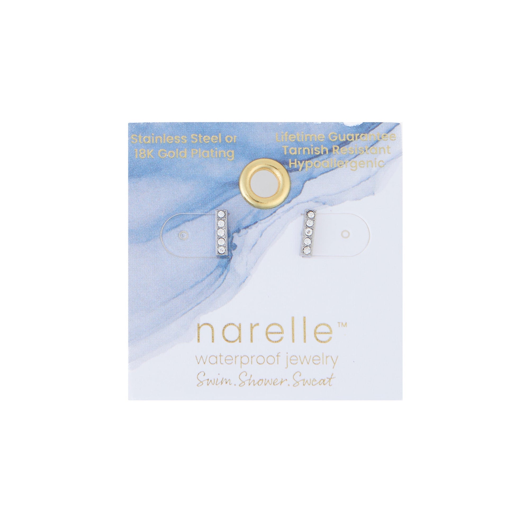 Narelle Waterproof Gem Bar Stud Earrings