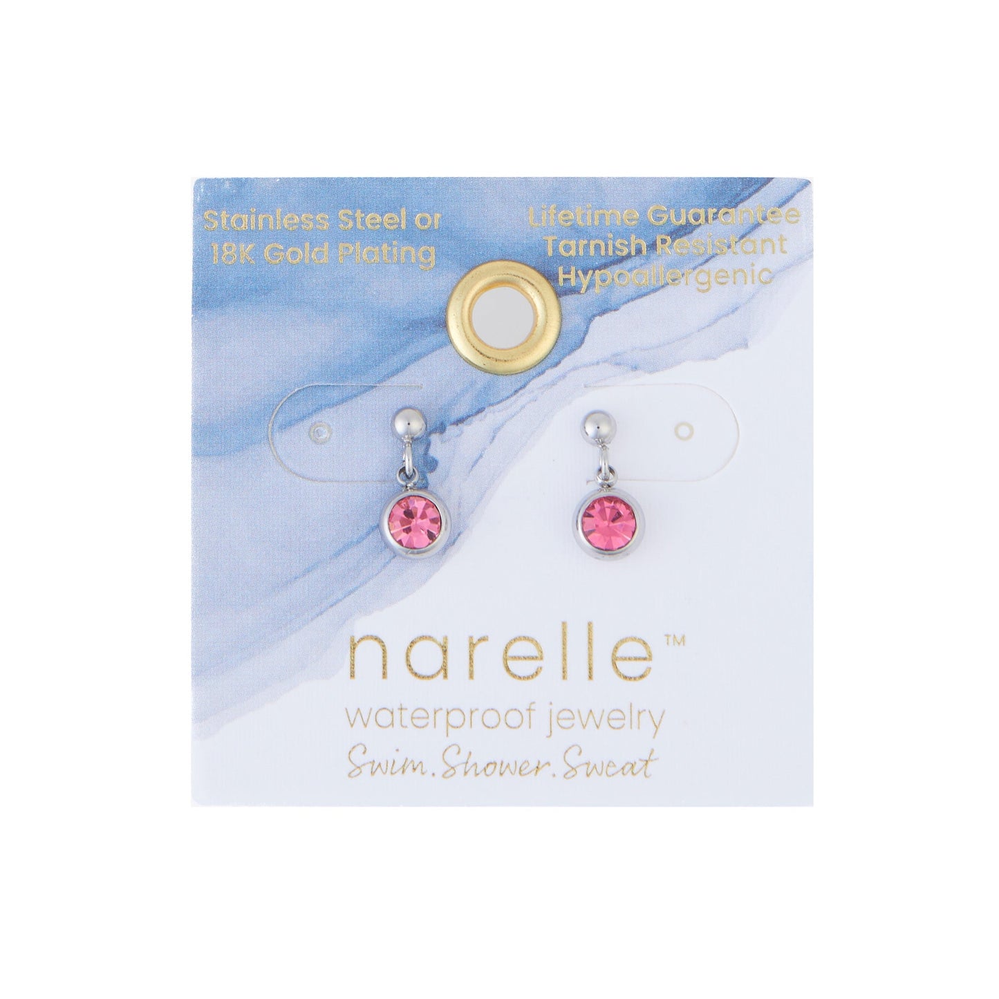 Narelle Waterproof Gem Dangle Stud Earrings