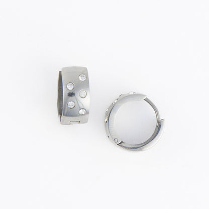 Narelle Waterproof Cubic Zirconia Inlay Huggie Hoop Earrings