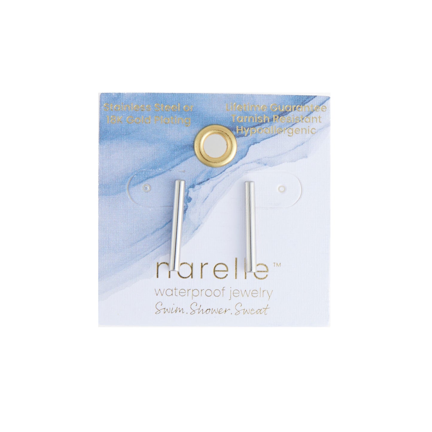 Narelle Waterproof Round Bar Stud Earrings
