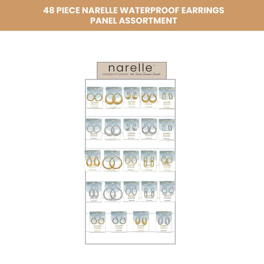 48 Piece Narelle Waterproof Earrings Panel Assortment