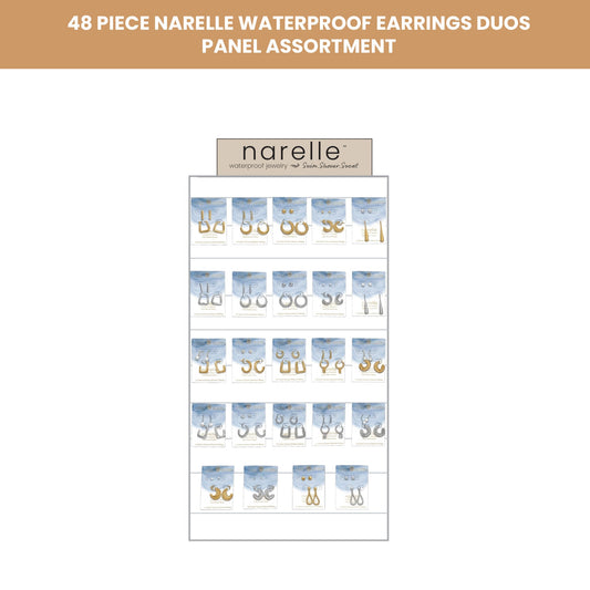 48 Piece Narelle Waterproof Earrings Duos Panel Assortment