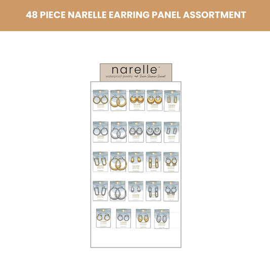 48 Piece Narelle Waterproof Earring Panel Assortment