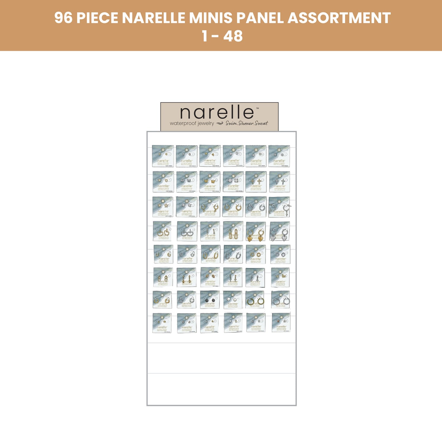 96 Piece Narelle Waterproof Minis Panel 1 Assortment