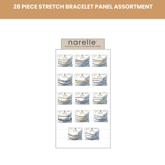 28 Piece Narelle Waterproof Stretch Bracelet Panel Assortment