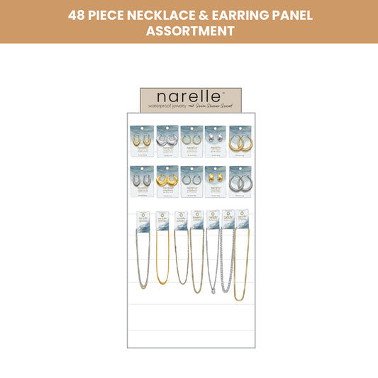 48 Piece Narelle Waterproof Necklace And Earring Panel Assortment