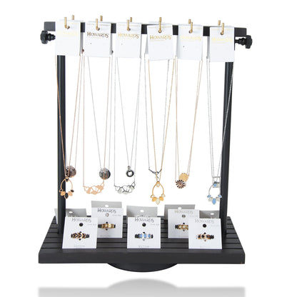 44 Piece Stainless Steel Necklace & Ring Unit with Display