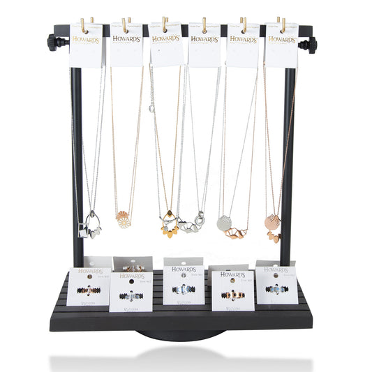 44 Piece Stainless Steel Necklace & Ring Unit with Display