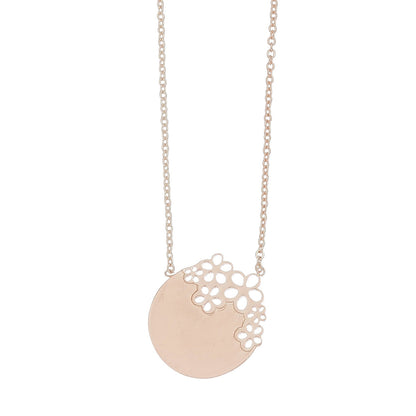 Ss Circle W/Cluster Nk-Rose Gld