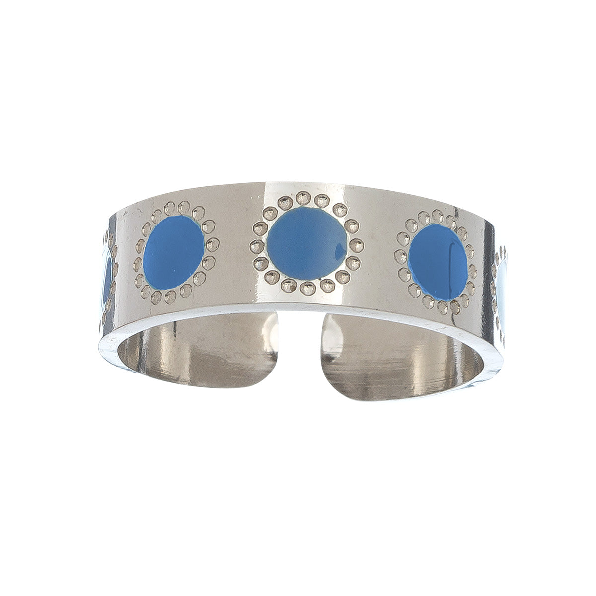 Ss Circle Blue/Steel Ring