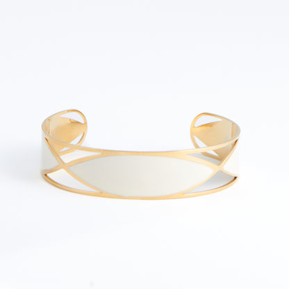 Ss Oval Brace-Gold/White