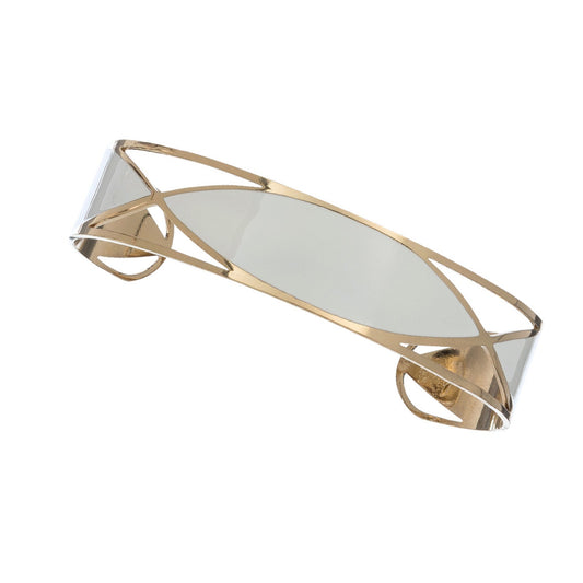 Ss Oval Brace-Gold/White