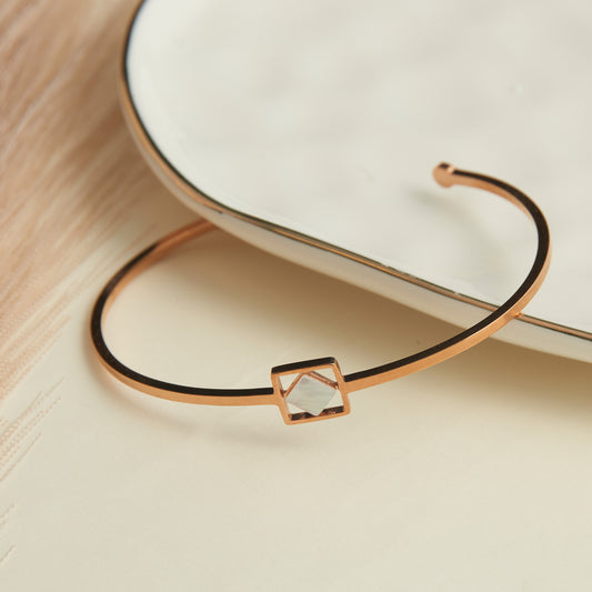 Ss Rect Shape & Mop Br-Rose Gld