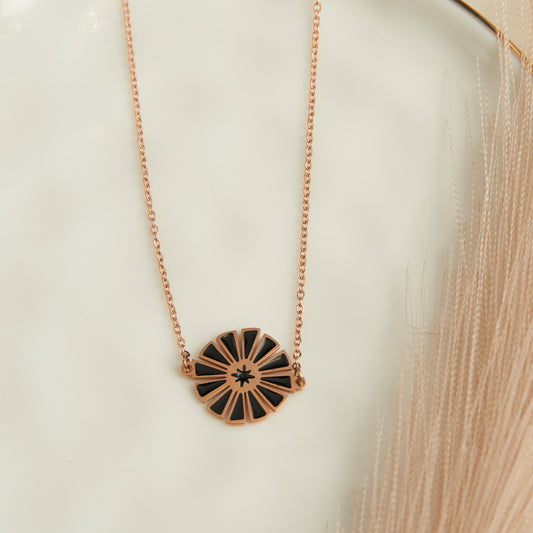 Ss Pie Pieces Nk- Rose Gld/Blk