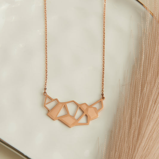 Ss Geo Cutout Nk- Rose Gld