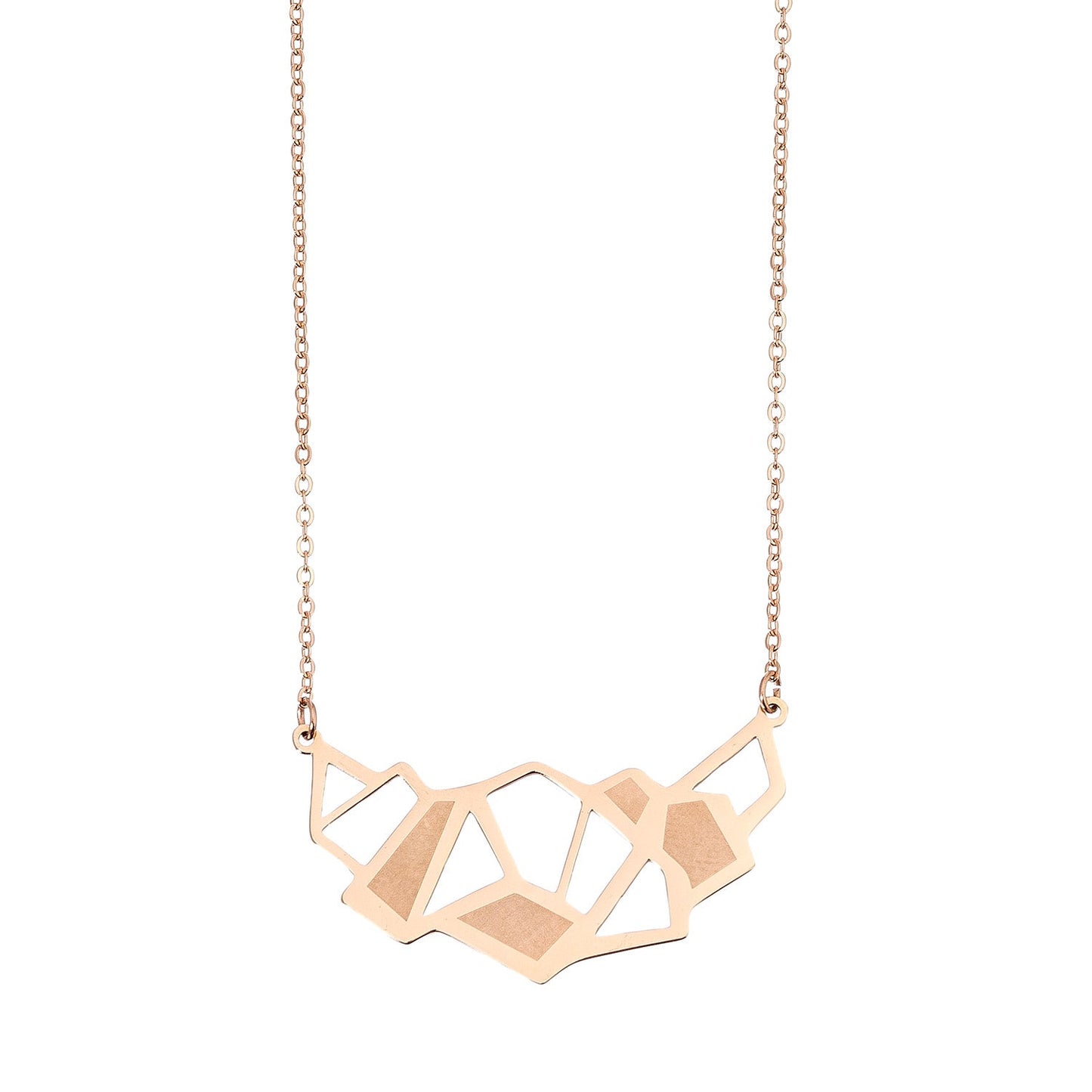 Ss Geo Cutout Nk- Rose Gld