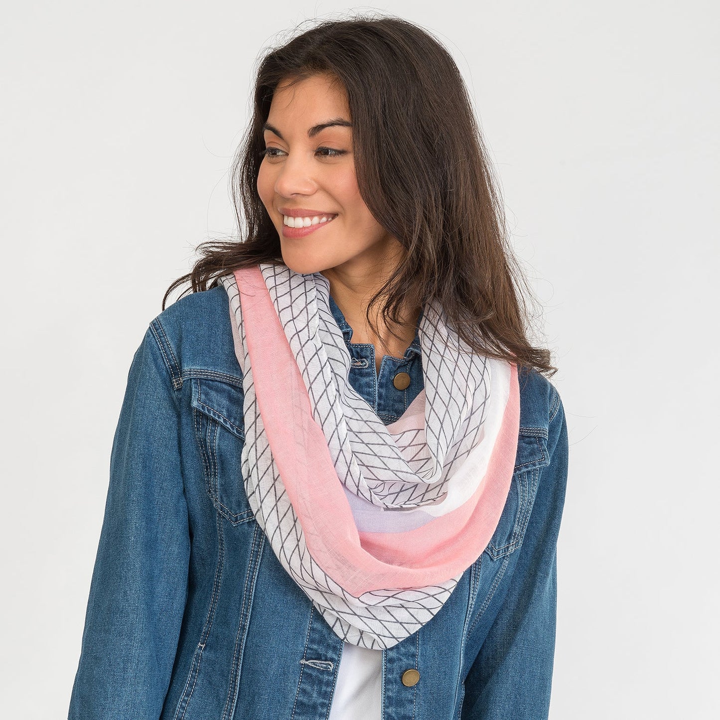 Geo Border & Color Block Scarf