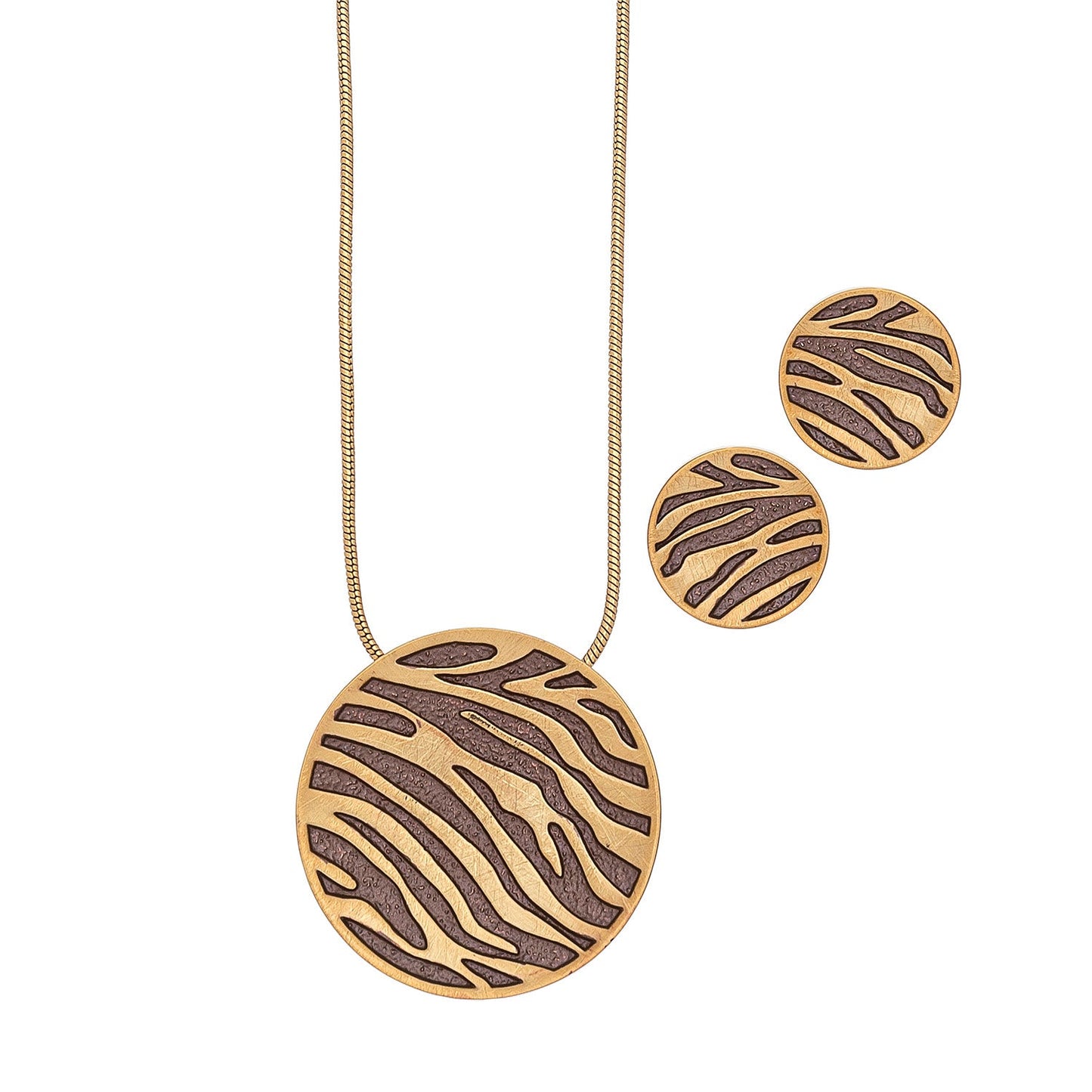 Animal Print Circle Ne Set-Gold