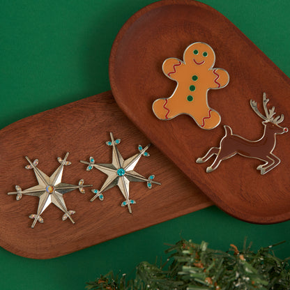 Mod Crystal Magnet Snow Brooch