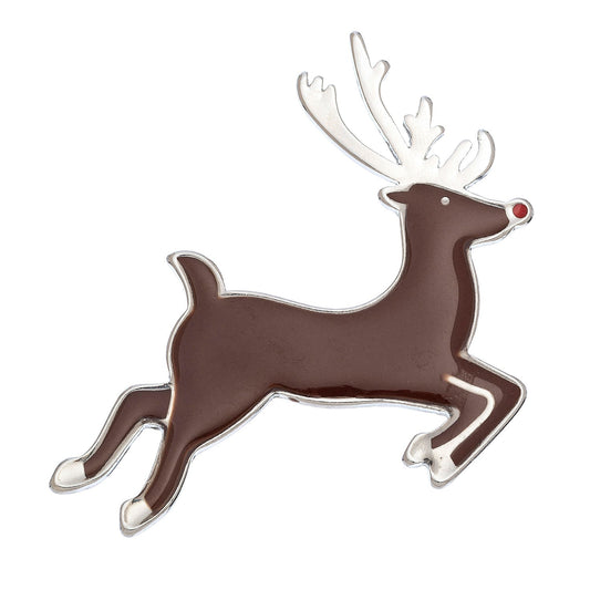 Reindeer Magnetic Xmas Brooch