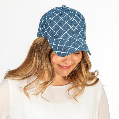 Windowpane Denim Baseball Hat