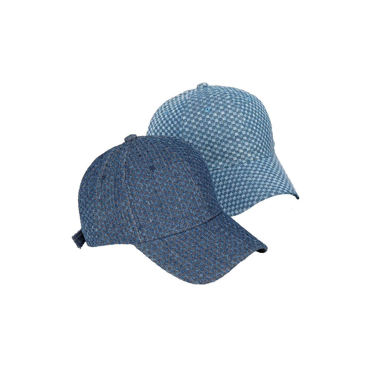 Checkered Denim Baseball Hat