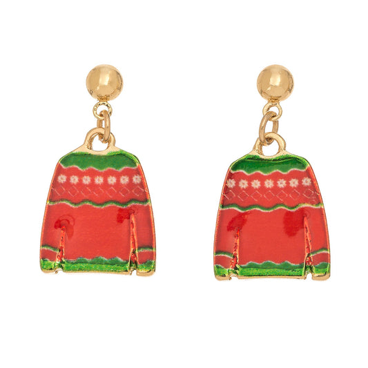 Red Ugly Sweater Earring-Xmas